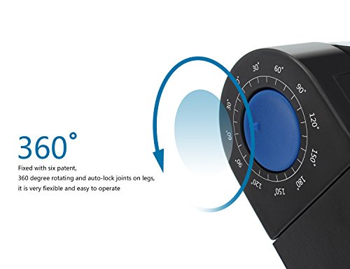 MinYuocom Tragbare 360°Verstellbarer Laptop Notebook Tisch Ständer Ergonomischer mit Lüfter Mausablage(Schwarz) - 4