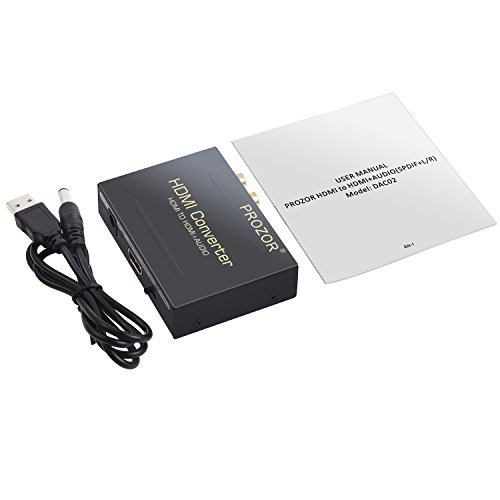 Proster Digital Audio Konverter Digitaler HDMI zu HDMI SPDIF/Toslink RCA L/R Audio Konverter Adapter optikaler Ausgang mit USB Kabel bis zu 1080P für Apple TV Blu-ray Player Xbox One - 8