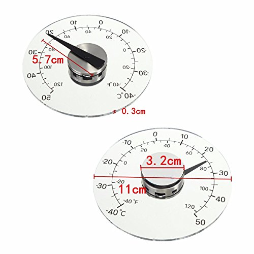 KING DO WAY Fensterthermometer Temperatur Meter Aussenthermometer Thermometer Wetterstation - 6