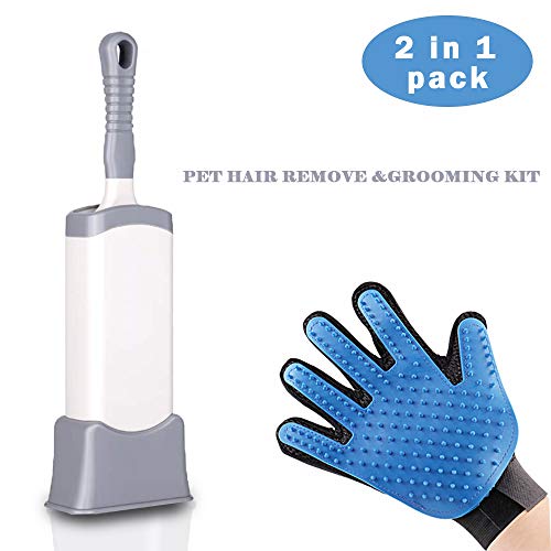 WSGQLT - Guante de Aseo para Mascotas, 2 en 1, Cepillo removedor de Pelo para Mascotas, Guantes de Masaje para Perros y Gatos