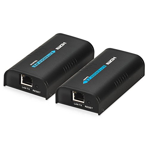 HDMI Extender, Matcis HDMI Signal Extender über CAT 5e/6 UTP/STP Ethernet Netzwerk Kabel bis zu 120m (120m/394ft, Sender + Receiver)
