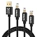 Produktbild ULTRICS Micro USB Kabel, 3 Pack (30cm+1m+2m), Nylon Geflochten Ladekabel High Speed 480Mbps Datenkabel, Schnellladekabel Kompatibel mit Samsung Galaxy S6/S7 Edge, Sony LG Tablet und andere Android