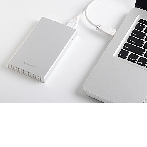 [Verbesserte Version, SATA III und UASP Unterstützung] JSVER Ultraschlankes Externes Festplattengehäuse aus Aluminium USB 3.0 in Silber für 2,5 Zoll SATA-Festplatten HDD SSD - 7