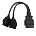 Generic 16 Pin ELM327 OBD2 Dual Female Y Splitter Diagnostic Extension Adapter Cable RS.630.00
