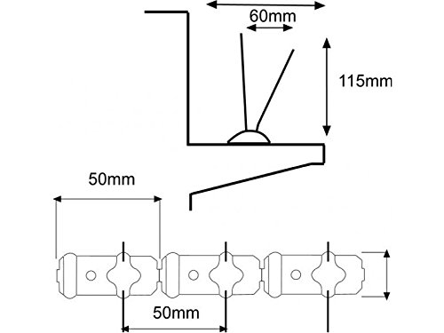 Taubenspikes 2 reihig auf 50 cm Polycarbonatleiste, Taubenabwehr, Vogelschutz von MD - 2