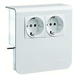 canaleta para enchufes Con 2 enchufes Hager Tehalit - Canaleta para cables y 2 enchufes