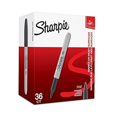 Sharpie 2025040 Boîte de 36 Marqueurs Permanents Pointe Fine Encre Noire