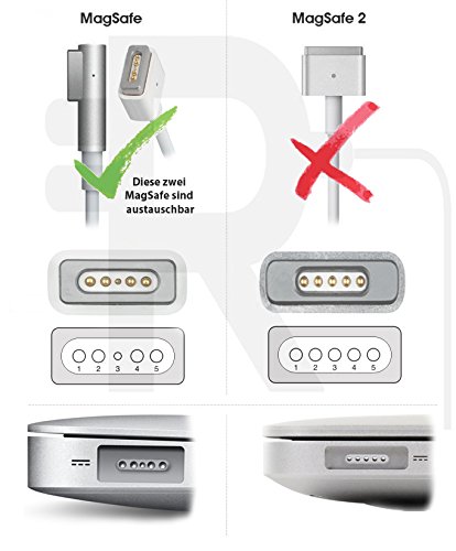 60W Reichner Netzteil Notebook Ladeger  t f  r Apple MacBook 13  Zoll  Macbook Pro 13   MacBook Air 11  13  - Ende 2009 bis Mitte 2012 Unibody Mac Mod