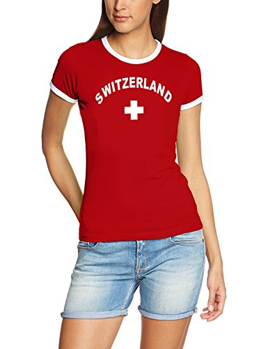 Schweiz T-Shirt Damen Rot, Gr.M