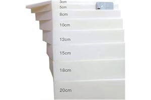 YUR Hoja de espuma blanca para tapicería, esponja de alta densidad 45D para sofá, banco, taburete, colchón de suelo, cama de perro, acolchado de cabecero, manualidades, corte a medida