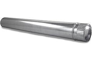 CAEXVEN Tubo Chimenea 120mm Galvanizado 1 Metro - Estufa Leña Acero - Conducto Salida Humos Sistema Machihembrado - Ventilación - Serie Lisa