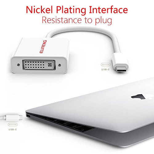 ELUTENG USB C DVI Adapter Full HD 1080P Thunderbolt 3 DVI Adapter USB3.1 Type C Kabel Stecker auf Buchse USB C Adapter für Mac OS, Win 10, Win 8, Linux, Chrome - 5