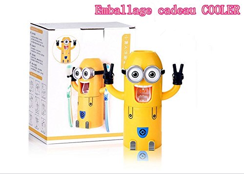KIPTOP Automatische Zahnpasta Quetschwerkzeug Despicable Me Entzückende Badezimmerdekor Zahnbuersten Halter Set - 7