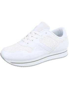 Ital-Design Sneakers Low Damenschuhe Sneakers Low Sneakers Schnürsenkel Freizeitschuhe