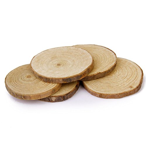 VORCOOL 20Stk 5-6CM Holz-Scheiben Runde Naturholzscheiben DIY Deko-Holz - 2