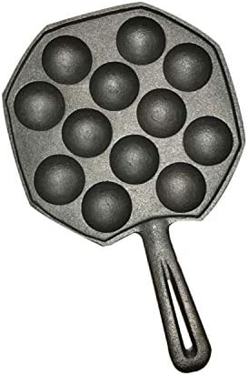FairytaleMM 12 Holes Easy To Clean DIY Takoyaki Pan Octopus Balls Baking Maker Grill Mold Burning Plate Kitchen Cooking Tools,black