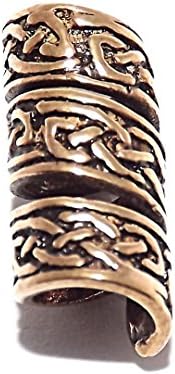 Slender Weave Viking Celtic Bronze beard bead Ring - dreadlock hair