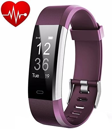 Fitness Tracker ID115 PLUS HR, ZIMINGU Smart Bracelet with Heart Rate Monitor IP67 Waterproof Wrist Band with Step Tracker Sleep Monitor Calorie Counter Pedometer Activity Tracker for Android and iOS (Purple)