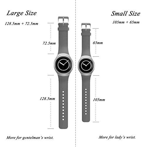 Für Samsung Gear S2 SM-R720/R730 Wiedereinbau UhrBand, iFeeker Zubehör Soft Silikon Armbandband Smartwatch Band Gemeinsame Design für Samsung Galaxy Gear S2 SM-R720/SM-R730 (Klein oder Groß, 16 Farben Auswahl) - 4