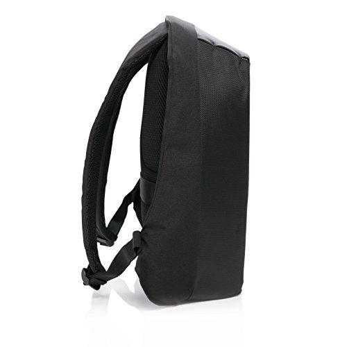 Anti Diebstahl Laptop Rucksack 14, 15,6 17 Zoll schwarz, allpremio DESIGN Swiss | stoßfest + schnittfest aus Polyester, komfortabel leicht mit versteckten Fächern und Taschen | integrierter USB-Port für Powerbank, Smartphone oder Notebook | elegant für Herren und Damen, modern für Studenten, Schüler und Kinder | als Tasche für die Arbeit oder zur SICHERHEIT in der Stadt, oder auf der Reise beim Citytrip | mit in der Dunkelheit reflektierende Applikation - 3