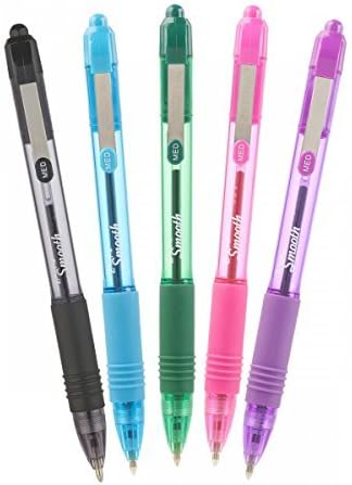 ZebraZ-Grip Smooth' Retractable Ballpoint 1.0mm Medium - Pack of 5 Colours
