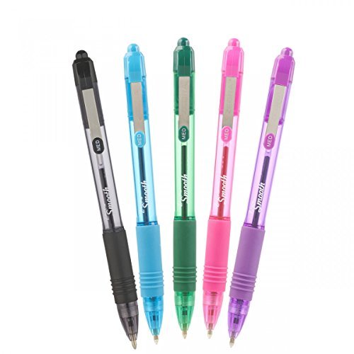 ZebraZ-Grip Smooth' Retractable Ballpoint 1.0mm Medium - Pack of 5 Colours