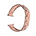 Produktbild Glowjoy Armband Kompatibel mit Fitbit Versa/Versa lite,Solide Edelstahl Uhrenarmband Quick Release Armband Unisex Bambusblatt Edelstahlband Crystal Rhinestone Diamond Bracelet Wristband (Roségold)