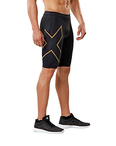 2XU 2XUMA4413B-BLK-GLD-L, Pantaloncini Uomo, Nero/Oro, L