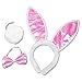 Produktbild S/O Bunny Set 3 tlg. Ohren, Fliege und Stummelschwanz Kostüm Häschen Set Hase Bunny Fasching für Erwachsene
