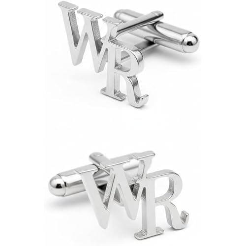 MOSKAI® Custom Initial Cufflinks for Men | Personalized Monogram Alphabet Cufflink Set | Engraved Letter Cuff Links | Stylish Men’s Jewelry Gift for Weddings and Formal Wear