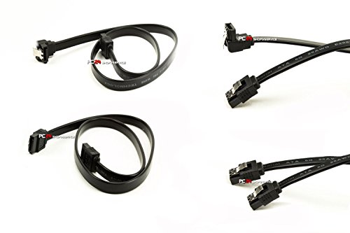 2x SATA Kabel 50cm Schwarz | 1x gerade-gerade | 1x gerade-abgewinkelt | kompatibel bis zu S-ATA/600 | Serial ATA | 1,5GBs/3GBs/6GBs (abwärtskompatibel) | S-ATA Kabel | Premiumqualität von PC24 Shop & Service