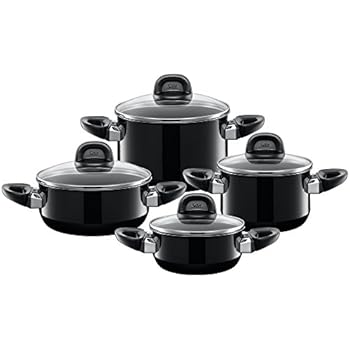 Silit Modesto Topfset 4-teilig mit Glasdeckel, Silargan