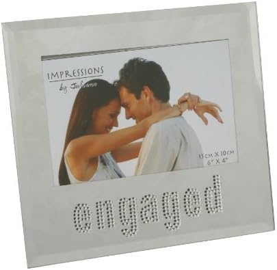 Engaged Mirrored 6" x 4" Photo Frame with Crystal Words