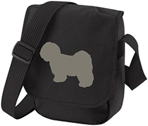 Lhasa Apso Bag Reporter Bag Shoulder Bag Lhasa Silhouette Lhasa Apso Gift Choice of Colours (Lhasa Grey on Black)