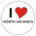 Produktbild I Love WÖRTH AM RHEIN Laptopaufkleber Laptopskin 210x210 mm rund