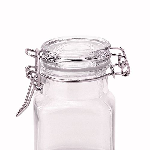versandfuxx24 – 10 einfache eckige Gewürzgläser 100 ml / Glasdosen mit Bügelverschluss - 5