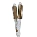 Riwa 808S Hot Air Brush 15 Seconds Instant Heated 1 Inch Hair Straightening / Curling Iron 2 In 1 Golden + White