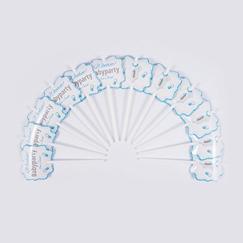 Baby Shower, Babyparty, Cupcake Deko, Muffin Deko, Cake-Pops, Einstecker, 12 Stück, junge, blau von Mia-Félice Decorations - 4