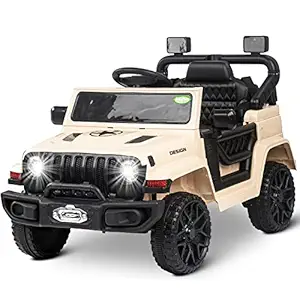 Baybee Thrax Battery Operated Ride-on Electric Kids Car Jeep | Ride-on Toy Baby Car Jeep with Led Light, USB, Music | Electric Battery Baby Big Car for Kids to Drive 2 to 5 Years Boys Girls (White)