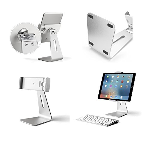 abovetek Elegante Aluminium iPad Pro Ständer – Swivel iPad Air/mini Kiosk POS stehen – Zwei Mount Halterungen 15,2 cm ~ 33 cm Interaktives IOS/Android Tablet Ständer für Handel Styling/Schreibtisch/Küche zinntheken - 9