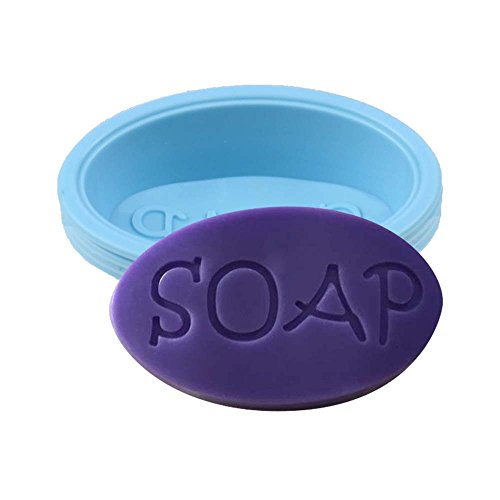 Goodlucky365 12 Stück Seifenformen Silikon Quadrat Rund Oval Seifenform – 100% handgemachte Platz Silikon - 6