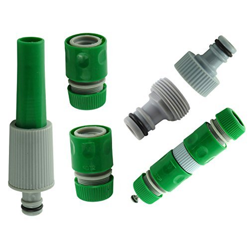Rose Evans Gartenschlauch-Adapter, 5-teilig, inklusive verstellbarem Strahlregler, 2 Stück