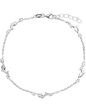 SL-Silver Fusskette Fusskettchen Delfine 925 Länge 23-25 cm Sterling Silber