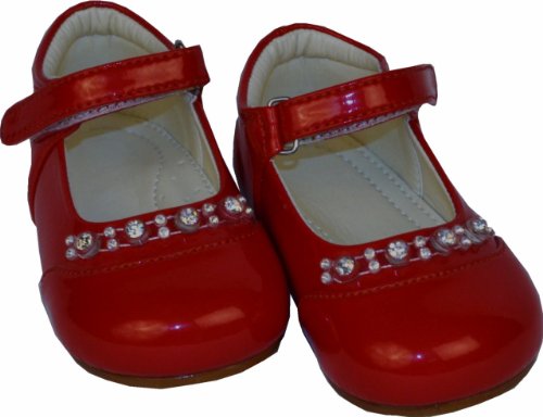 Baby Girls Red Patent Diamond Shoes