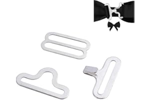 FICTORY Clips de noeud papillon, Attache Noeud Papillon Reglable, 50 ensembles de matériel de nœud papillon réglable en métal Clip de fixation à crochet sangle de cravate pour Un Nœud Papillon Et Cravates