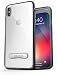 Produktbild Encased Transparent iPhone XS MAX Handyhülle Crystal Clear Hybrid Slim Case [Reveal Series] Schutzhülle & Cover Hülle mit hochwertigem Metall Rahmen mit Ständer, Kick Stand in Transparent-Scwartz