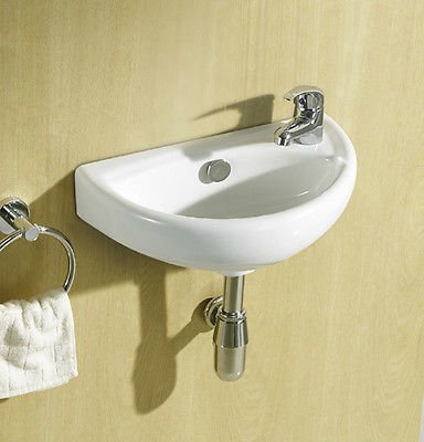 "Mini Compact lavabo da parete – piccolo lavabo- 395 x 233 MM - senza rubinetto"