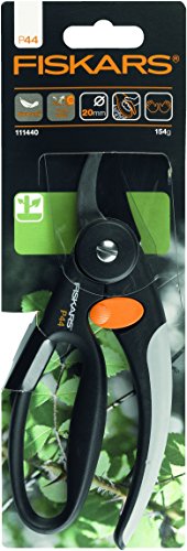 Fiskars Bypass-Gartenschere für frische Äste und Zweige, Antihaftbeschichtet, Hochwertige Stahl-Klingen, Länge 21 cm, Schwarz/Orange, Elegance, P44, 1001534 - 5