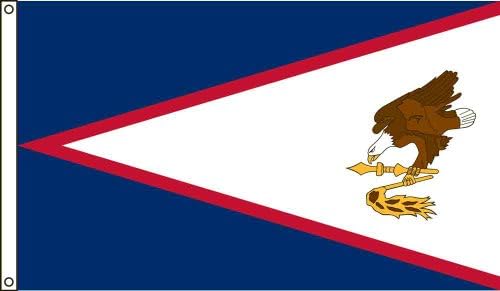 Valley Forge Flag 5-Foot by 8-Foot Nylon American Samoa US Territory Flag with Canvas Header and Grommets