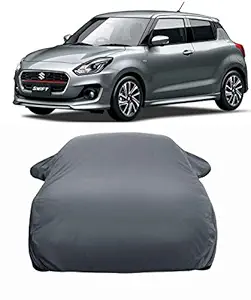 PLATONIC HUB Maruti Suzuki Swift Car Cover Water Resistant Model 2020 2021 All Weather Windproof Dustproof UV Protection Scratch Resistant Universal Fit for New Swift (Grey)